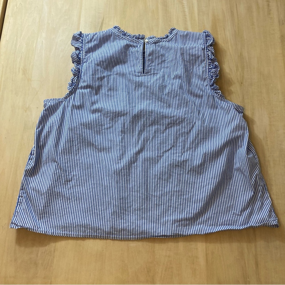 J. Crew Blue and White Striped Sleeveless Top - Picture 2 of 7